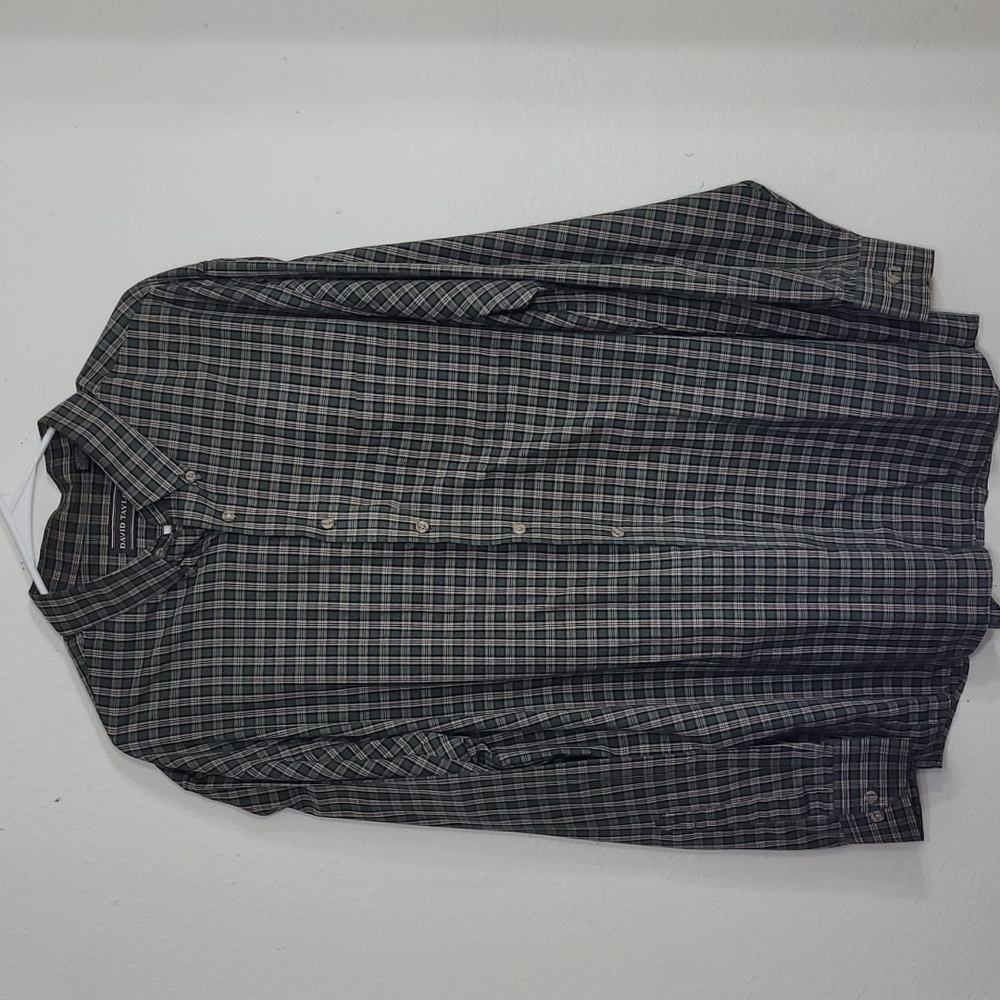 David Taylor xl button down shirt green